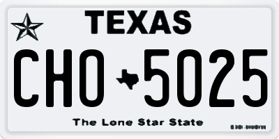 TX license plate CHO5025
