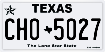 TX license plate CHO5027