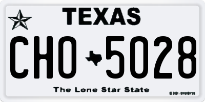 TX license plate CHO5028