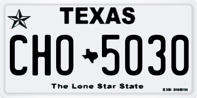 TX license plate CHO5030