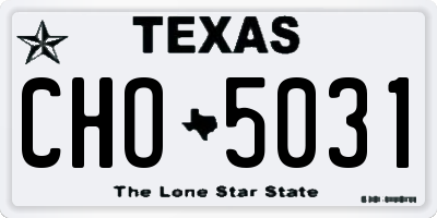 TX license plate CHO5031