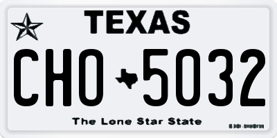 TX license plate CHO5032