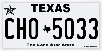 TX license plate CHO5033