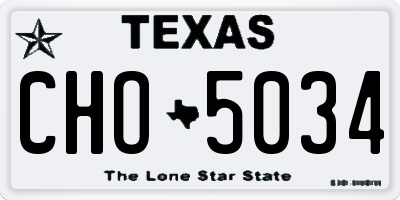 TX license plate CHO5034