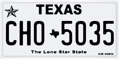 TX license plate CHO5035