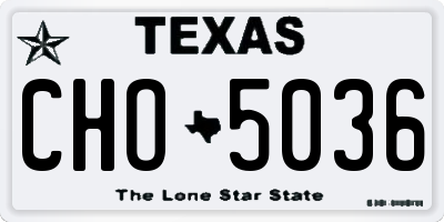 TX license plate CHO5036