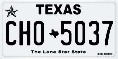 TX license plate CHO5037