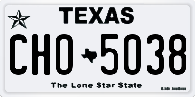 TX license plate CHO5038