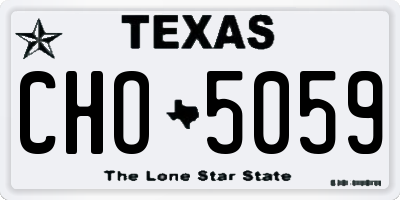 TX license plate CHO5059