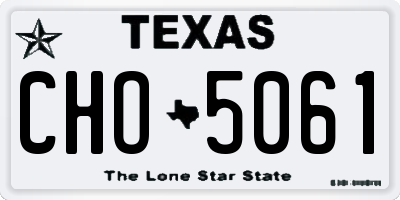 TX license plate CHO5061