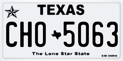 TX license plate CHO5063