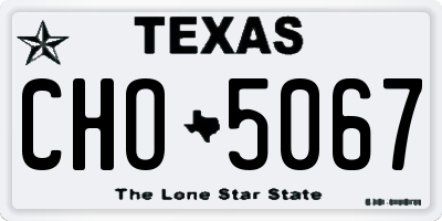 TX license plate CHO5067
