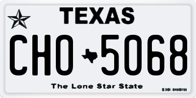 TX license plate CHO5068