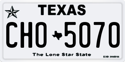 TX license plate CHO5070