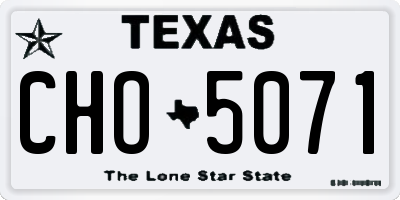 TX license plate CHO5071