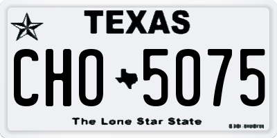 TX license plate CHO5075