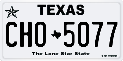 TX license plate CHO5077