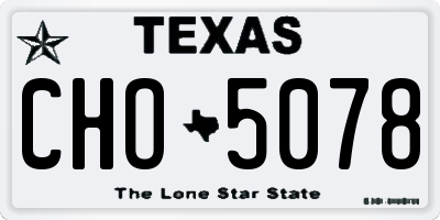 TX license plate CHO5078