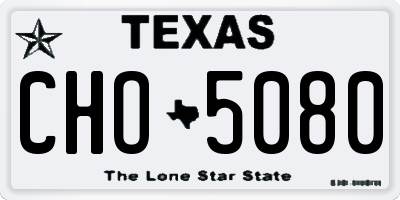 TX license plate CHO5080