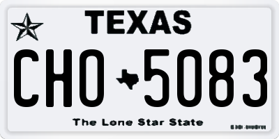 TX license plate CHO5083