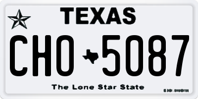 TX license plate CHO5087