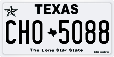 TX license plate CHO5088