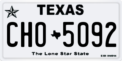TX license plate CHO5092