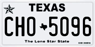 TX license plate CHO5096