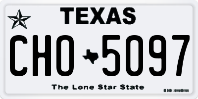 TX license plate CHO5097