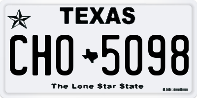 TX license plate CHO5098