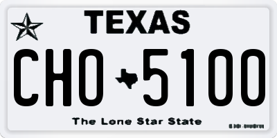 TX license plate CHO5100