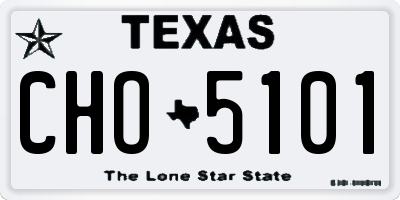 TX license plate CHO5101