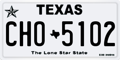 TX license plate CHO5102