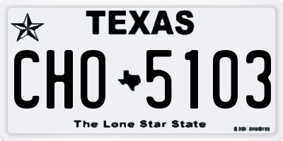 TX license plate CHO5103