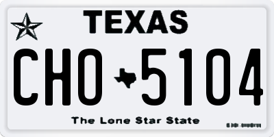 TX license plate CHO5104