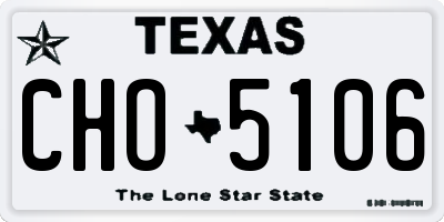 TX license plate CHO5106