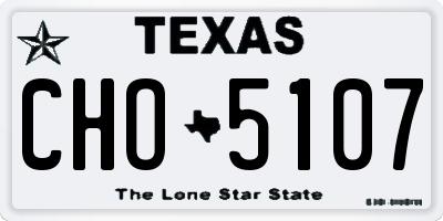 TX license plate CHO5107