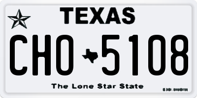 TX license plate CHO5108