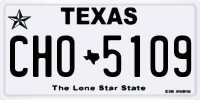 TX license plate CHO5109