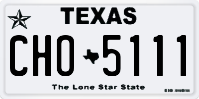 TX license plate CHO5111