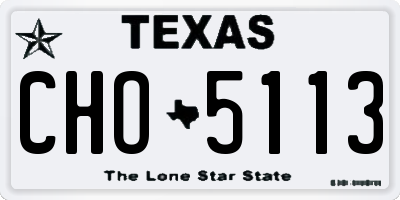 TX license plate CHO5113