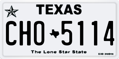 TX license plate CHO5114