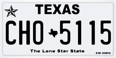 TX license plate CHO5115