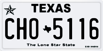TX license plate CHO5116