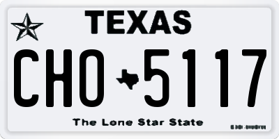 TX license plate CHO5117