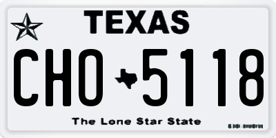 TX license plate CHO5118