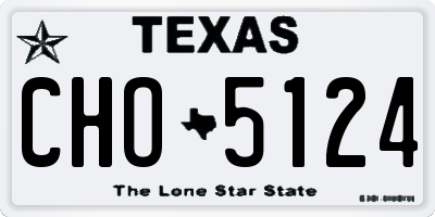 TX license plate CHO5124