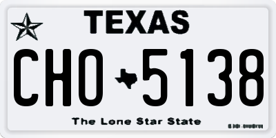 TX license plate CHO5138