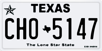 TX license plate CHO5147