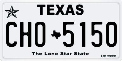 TX license plate CHO5150